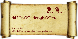 Máté Menyhért névjegykártya